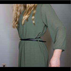 Midi moss green dress